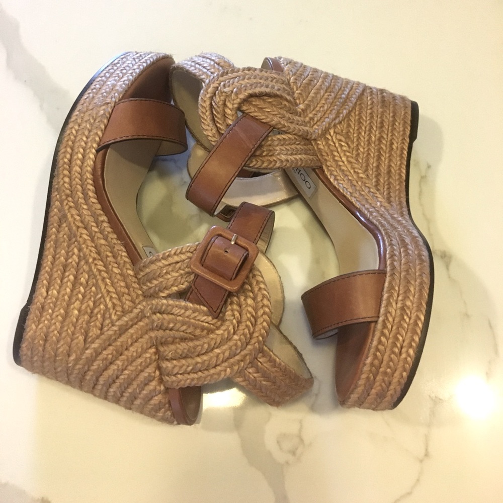 Jimmy Choo Delphi Braided Wedge Sandals